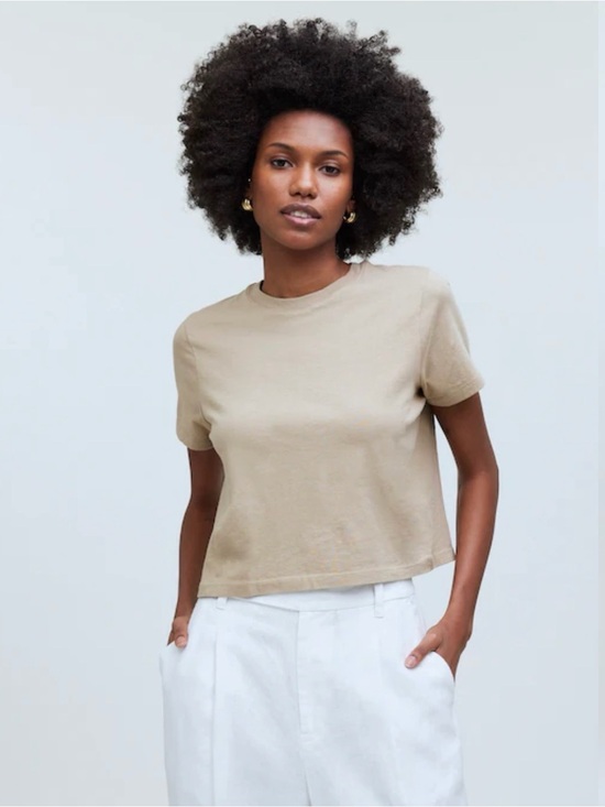 Madewell Tops - Madewell Softfade Cotton Boxy-Crop Tee